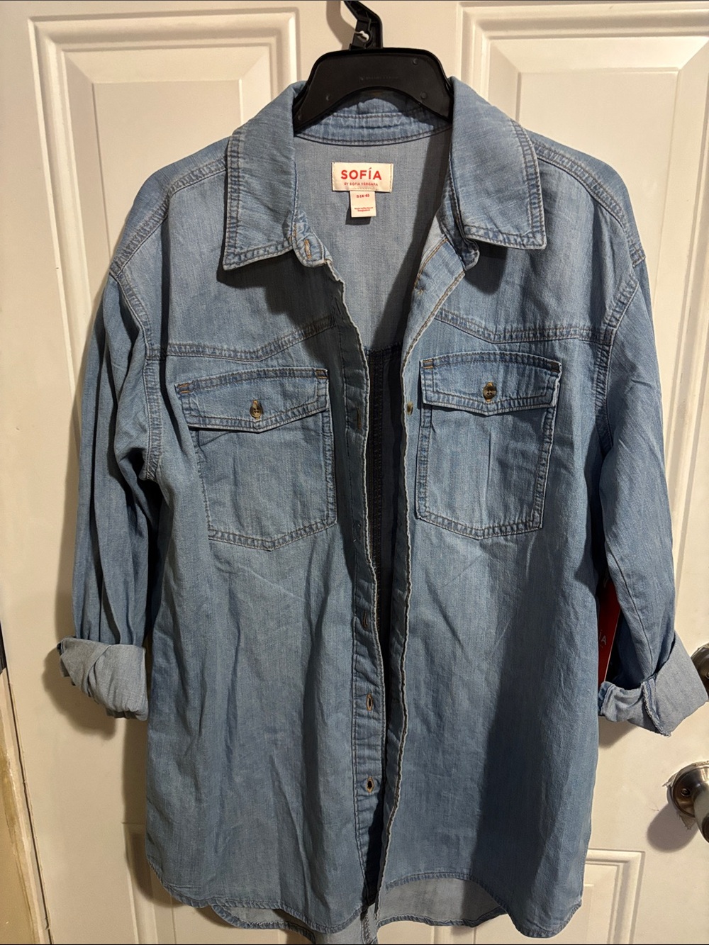 sofia by sofia vergara Light Blue Denim Button-Down Shirt